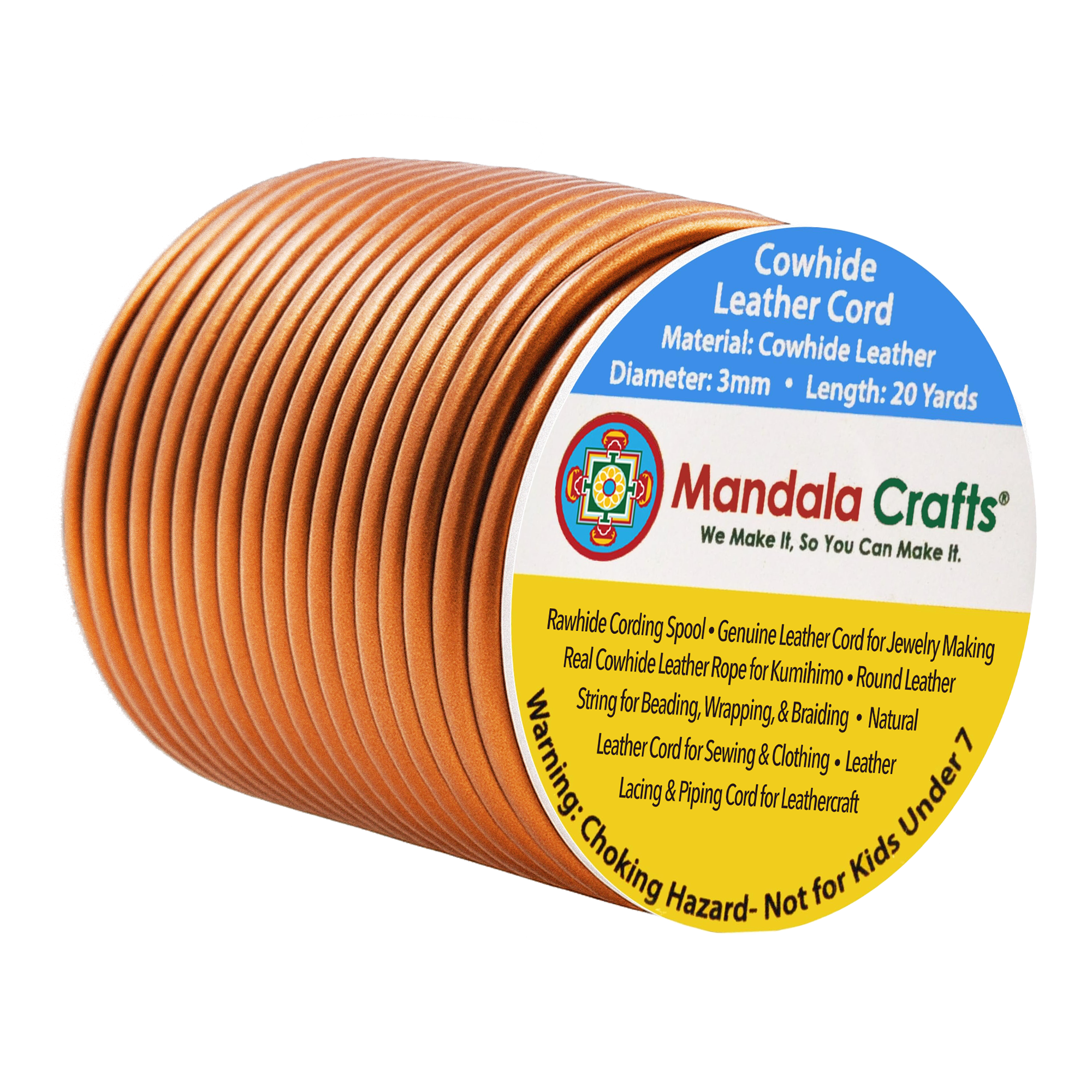 Round Cowhide Genuine Leather String Cord, Natural Rawhide Rope for Jewelry Making, Kumihimo Braiding, Shoelaces