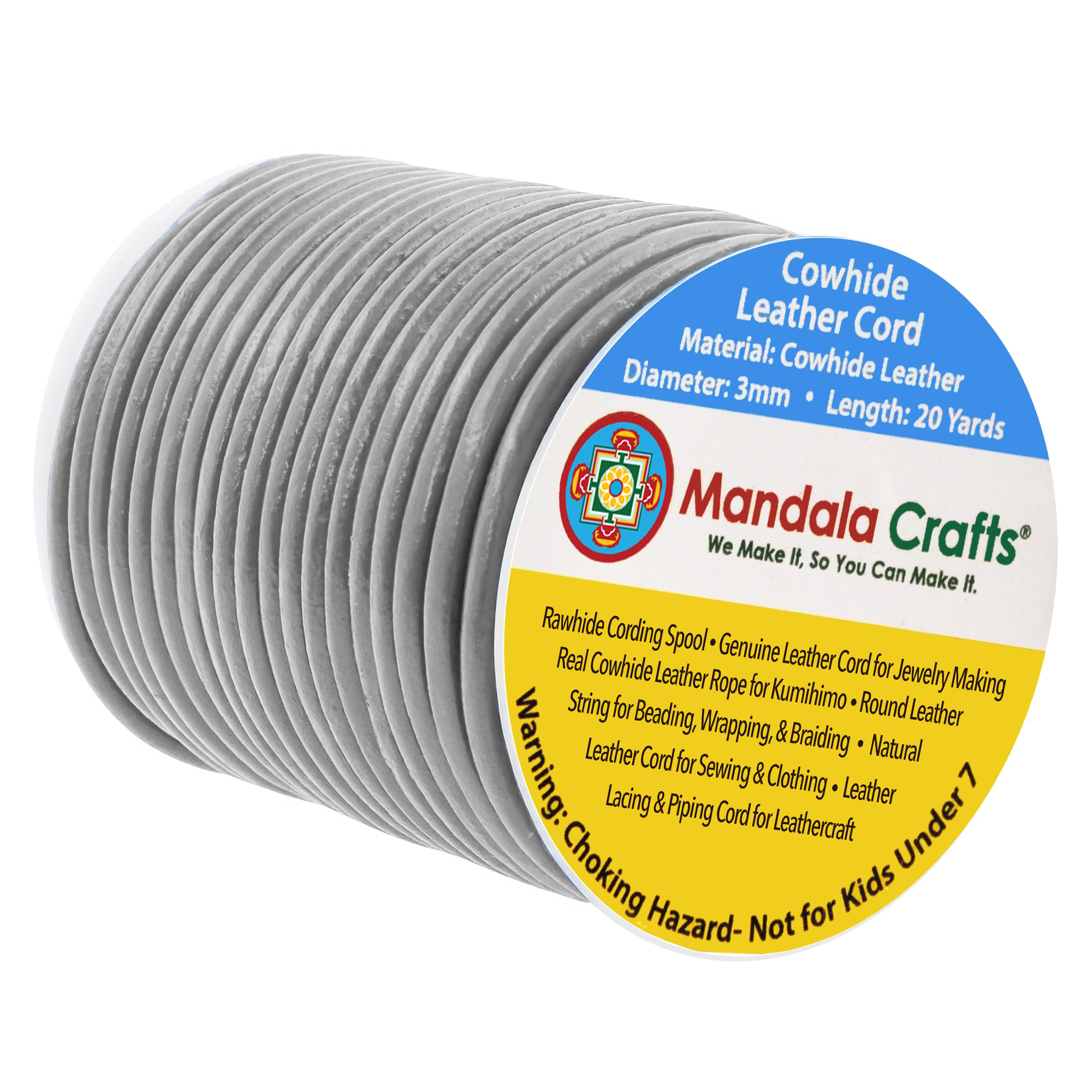 Round Cowhide Genuine Leather String Cord, Natural Rawhide Rope for Jewelry Making, Kumihimo Braiding, Shoelaces