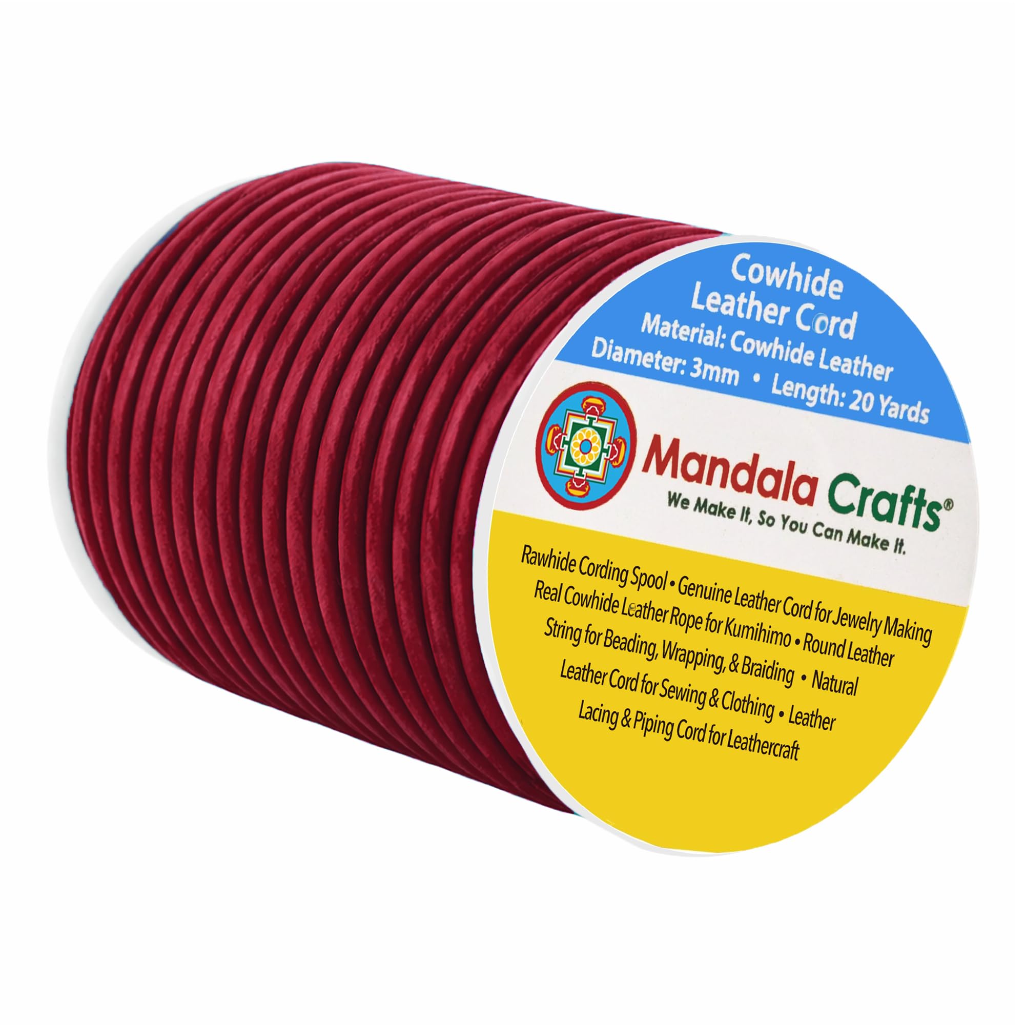 Round Cowhide Genuine Leather String Cord, Natural Rawhide Rope for Jewelry Making, Kumihimo Braiding, Shoelaces