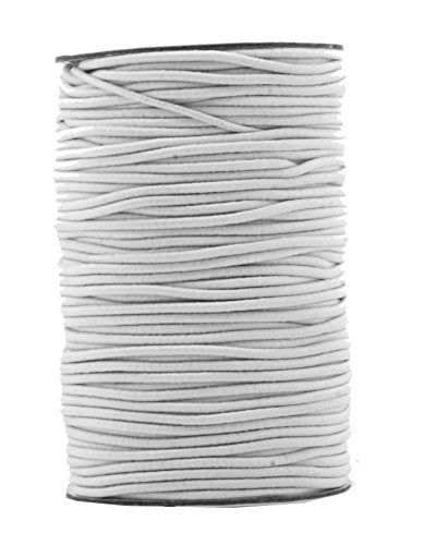 Mandala Crafts Elastic Cord Stretchy String for Bracelets, Necklaces, Jewelry Making, Beading, Masks (White, 2mm 76 Yards)