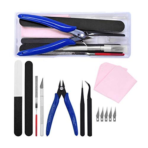 Mandala Crafts Model Tool Kit  Hobby Building Tool Hardware Basic Set with Hobby Clippers Model Tweezers for Plastic Model Car Dollhouse