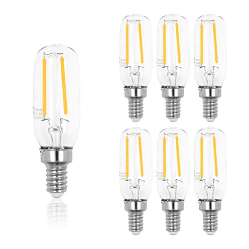 Mandala Crafts Dimmable T6 LED Bulb  E12 Candelabra LED Bulbs for LED Chandelier Bulbs Ceiling Fan Sconce Light Bulbs 120 Volt 6 Pack 2 Watt LED Bulb 25W Equivalent 2700K Warm White