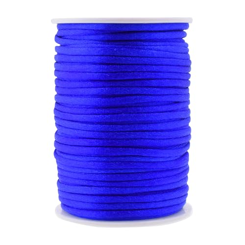 Mandala Crafts Satin Rattail Cord String from Nylon for Chinese Knot, Macrame, Trim, Jewelry Making