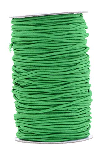 Mandala Crafts Elastic Cord Stretchy String for Bracelets, Necklaces, Jewelry Making, Beading, Masks (Kelly Green, 2mm 76 Yards)