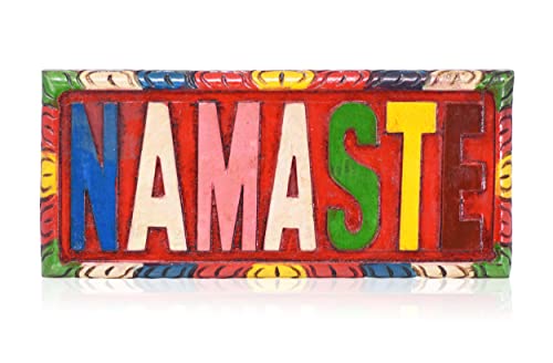 Mandala Crafts Handmade Namaste Wall Decor - Namaste Decor  Wood Namaste Sign Namaste Home Decor for Yoga Meditation Bohemian Wall Decor Hippie Room Decor