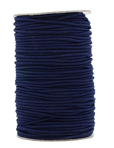 Mandala Crafts Elastic Cord Stretchy String for Bracelets, Necklaces, Jewelry Making, Beading, Masks (Navy Blue, 2mm 76 Yards)