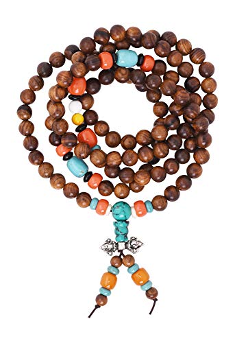 Mandala Crafts Wood Mala Beads Necklace  Japa Mala Beads 108 Necklace  108 Mala Beads Bracelet Mala Prayer Beads Necklace for Men Women Mala Meditation Beads Nanmu Buddha