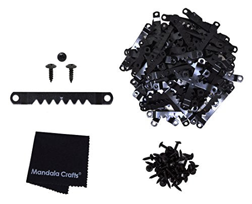 Mandala Crafts Bulk Sawtooth Hangers Hooks for Frame Picture Hanging with Screws (Large, Black 100 PCs)