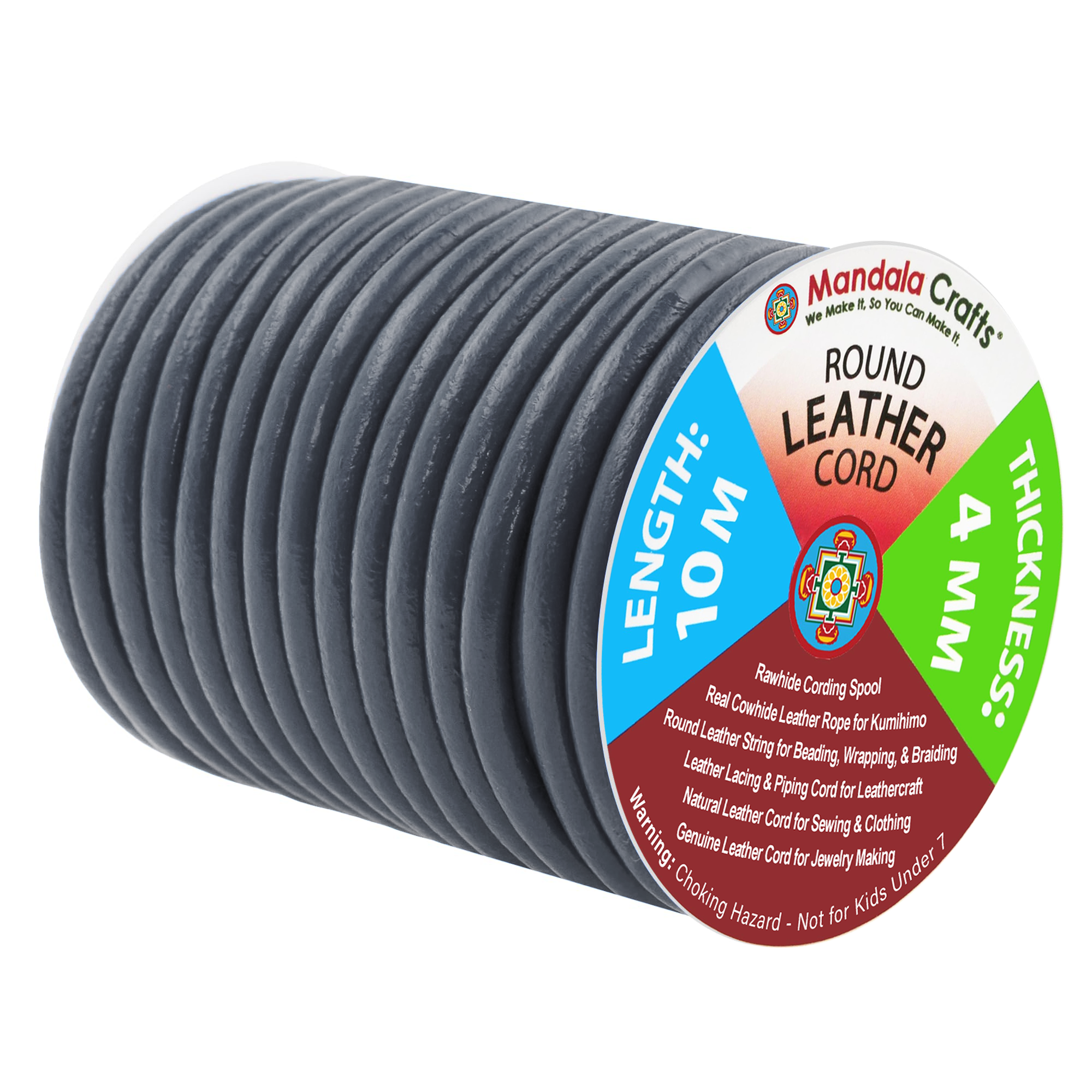 Round Cowhide Genuine Leather String Cord, Natural Rawhide Rope for Jewelry Making, Kumihimo Braiding, Shoelaces