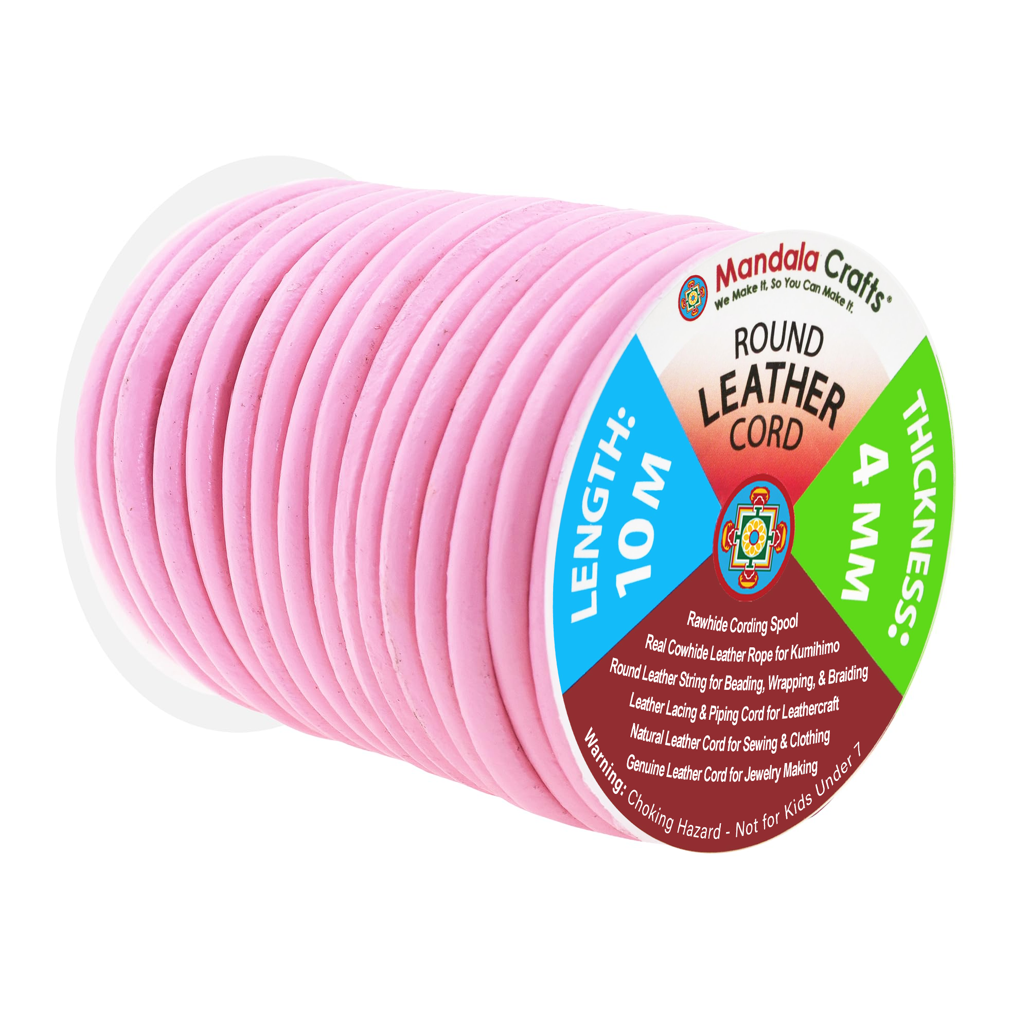 Round Cowhide Genuine Leather String Cord, Natural Rawhide Rope for Jewelry Making, Kumihimo Braiding, Shoelaces