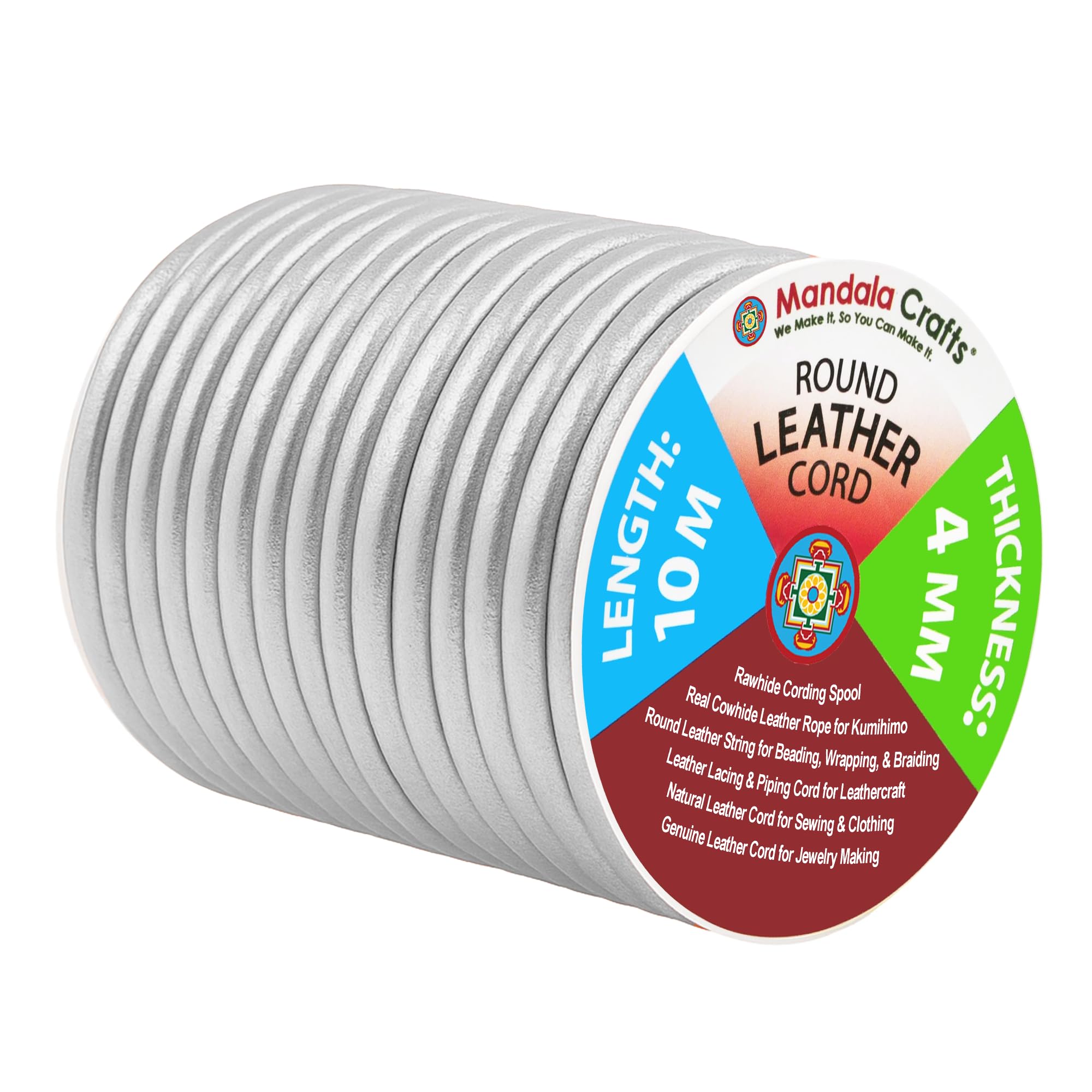 Round Cowhide Genuine Leather String Cord, Natural Rawhide Rope for Jewelry Making, Kumihimo Braiding, Shoelaces