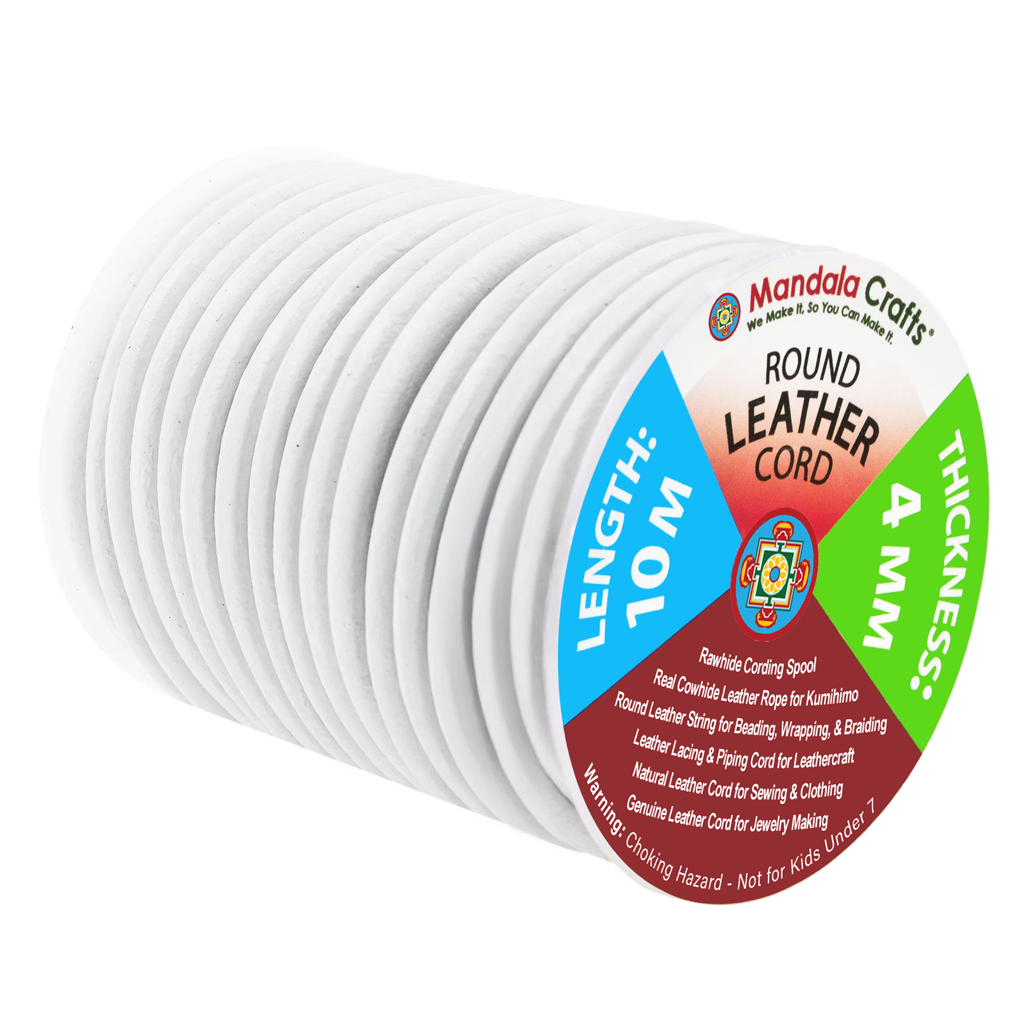 Round Cowhide Genuine Leather String Cord, Natural Rawhide Rope for Jewelry Making, Kumihimo Braiding, Shoelaces