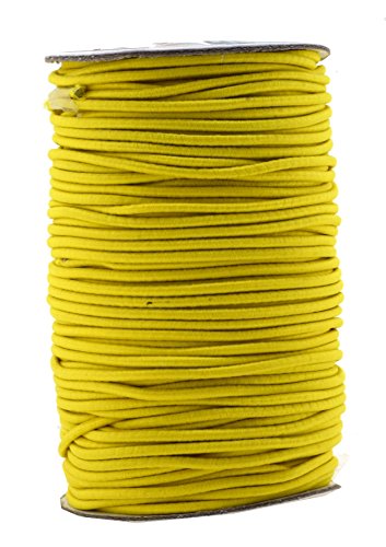 Mandala Crafts Elastic Cord Stretchy String for Bracelets, Necklaces, Jewelry Making, Beading, Masks (Yellow, 2mm 76 Yards)