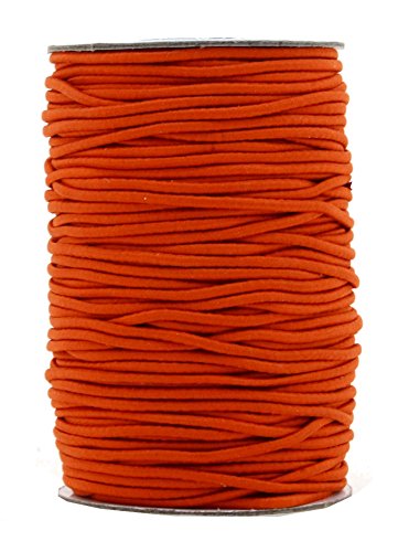 Mandala Crafts Elastic Cord Stretchy String for Bracelets, Necklaces, Jewelry Making, Beading, Masks (Orange, 2mm 76 Yards)