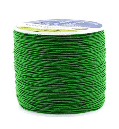 Shirring Elastic Thread for Sewing - Thin Fine Elastic Sewing Thread for Sewing Machine Knitting by Mandala Crafts 0.6mm 87 Yards Green