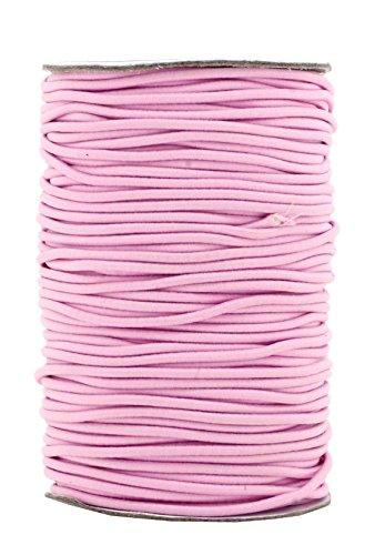 Mandala Crafts Elastic Cord Stretchy String for Bracelets, Necklaces, Jewelry Making, Beading, Masks (Baby Pink, 2mm 76 Yards)