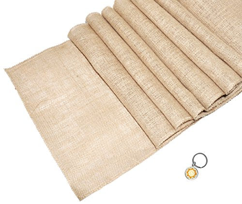 Mandala Crafts Jute Burlap Table Runner Roll for Wedding, Party, Farmhouse, Rustic Baby Shower, Country Decoration Plain, 5 Packs