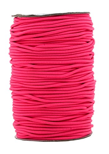 Mandala Crafts Elastic Cord Stretchy String for Bracelets, Necklaces, Jewelry Making, Beading, Masks (Hot Pink, 2mm 76 Yards)