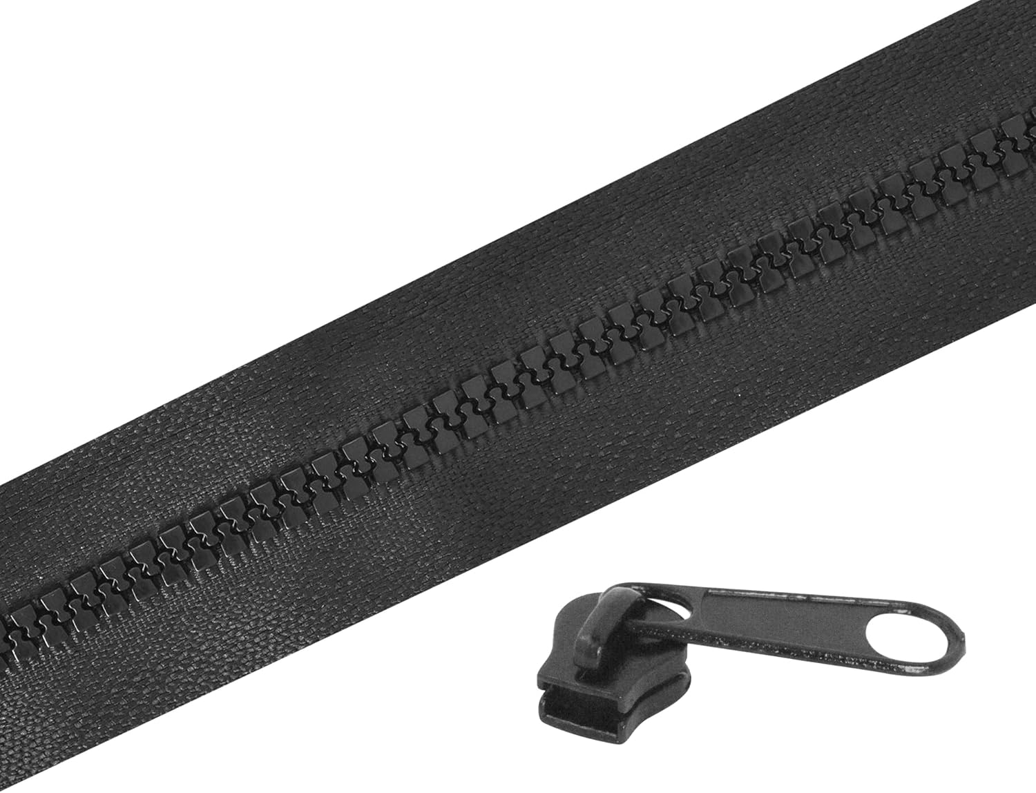 Plastic Zipper by The Yard Bulk 5 Yard Black Zipper Roll for Sewing, Replacement, Upholstery with 10 Sliders, Size 5 Coil; by Mandala Crafts