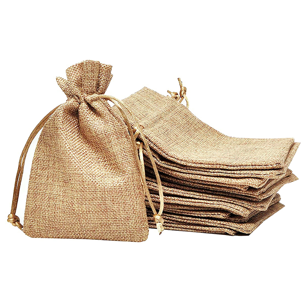 Mandala Crafts Burlap Bags with Drawstring Small Drawstring Pouch Set Bulk Rustic Linen Burlap Drawstring Bags for Burlap Gift Bags Wedding Party