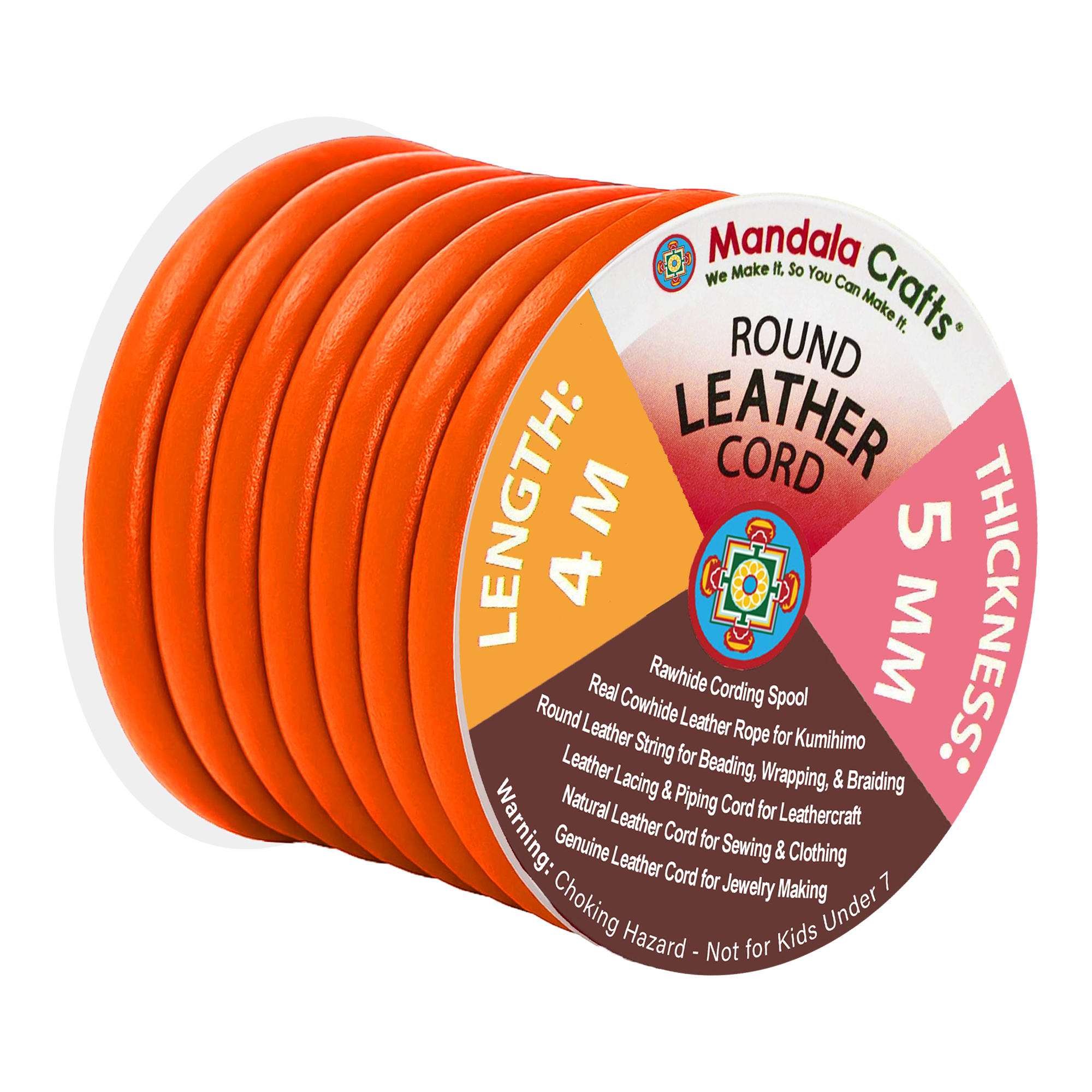 Round Cowhide Genuine Leather String Cord, Natural Rawhide Rope for Jewelry Making, Kumihimo Braiding, Shoelaces