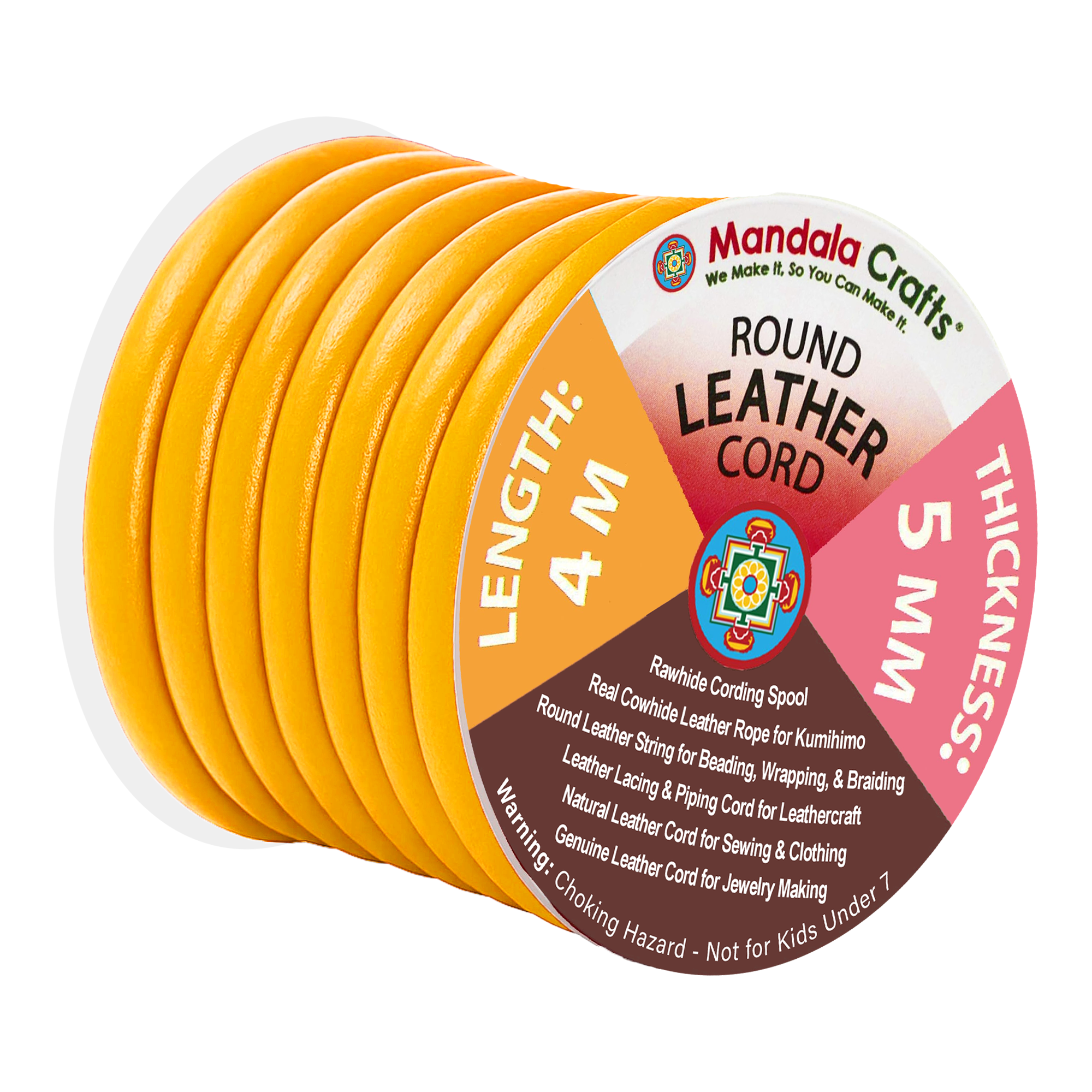 Round Cowhide Genuine Leather String Cord, Natural Rawhide Rope for Jewelry Making, Kumihimo Braiding, Shoelaces