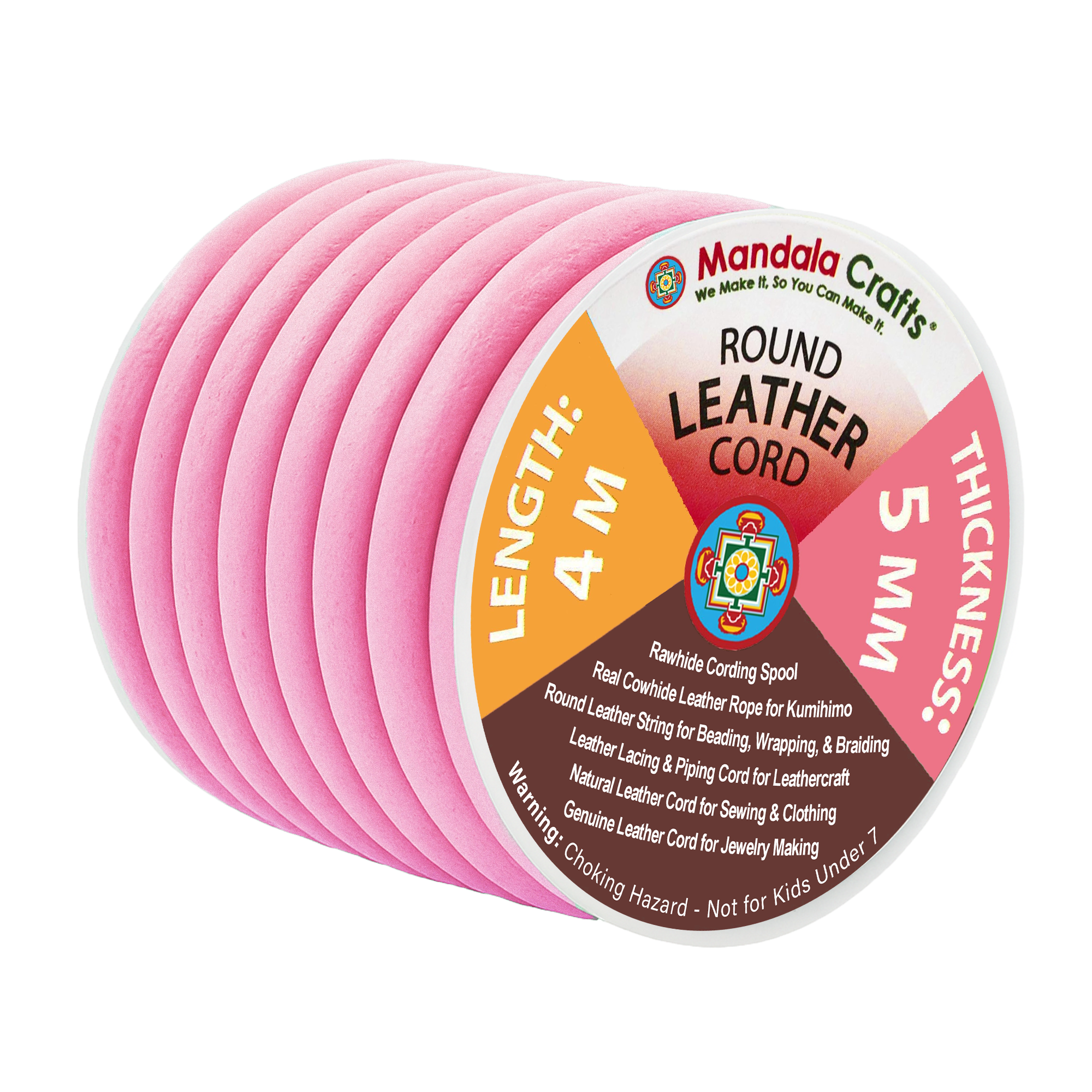 Round Cowhide Genuine Leather String Cord, Natural Rawhide Rope for Jewelry Making, Kumihimo Braiding, Shoelaces