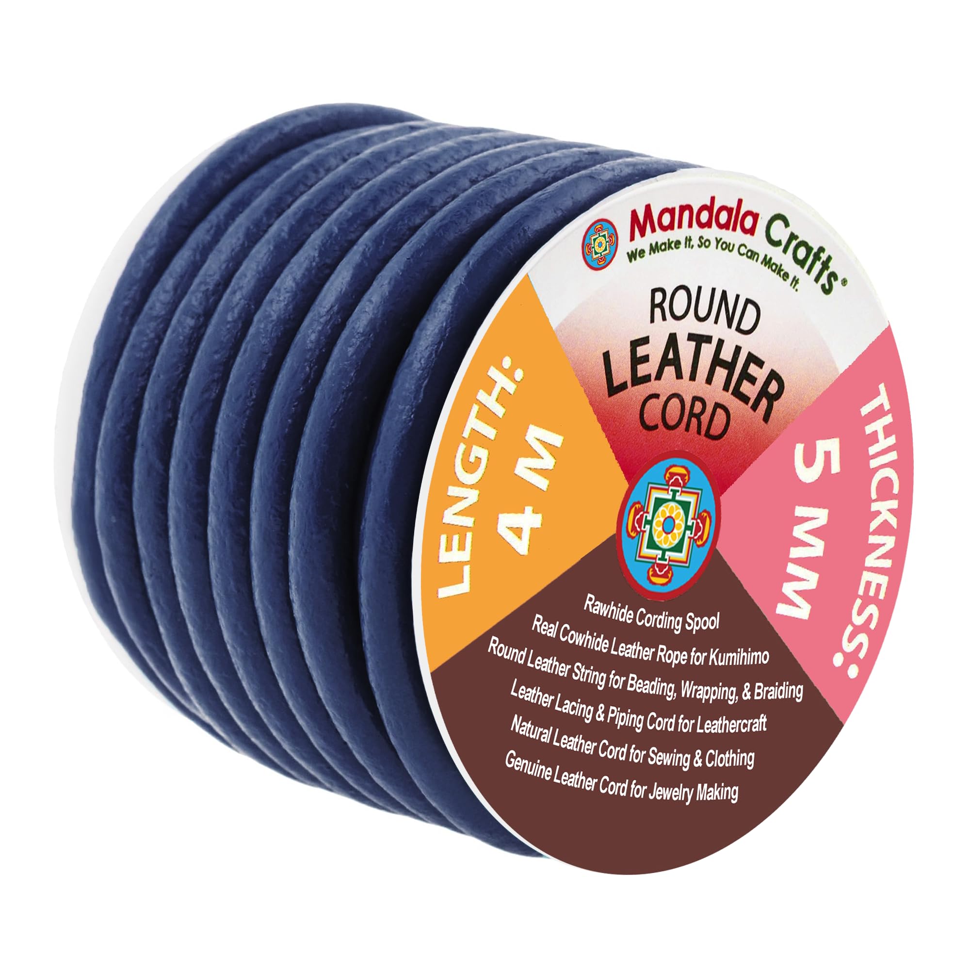 Round Cowhide Genuine Leather String Cord, Natural Rawhide Rope for Jewelry Making, Kumihimo Braiding, Shoelaces