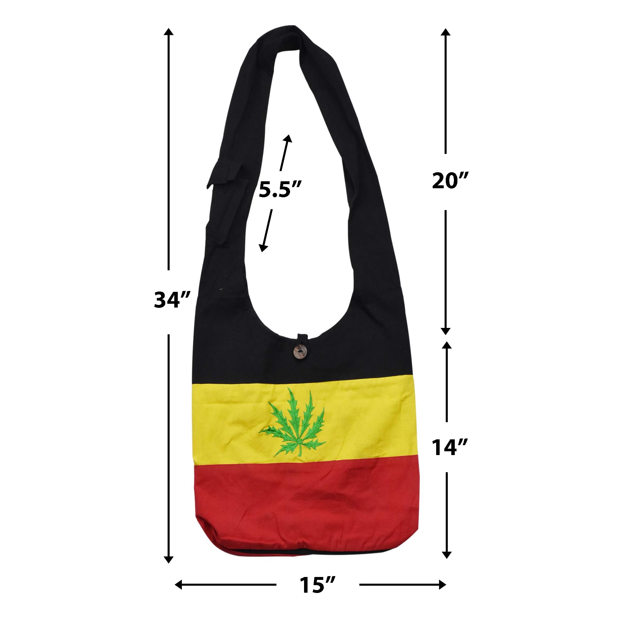 Mandala Crafts Rasta Pot Leaf Hippie Bag Large Hobo Bags for Women - Boho Purse Hobo Crossbody Bags for Women - Boho Shoulder Bags Indie Bohemian Bag Sling Bags