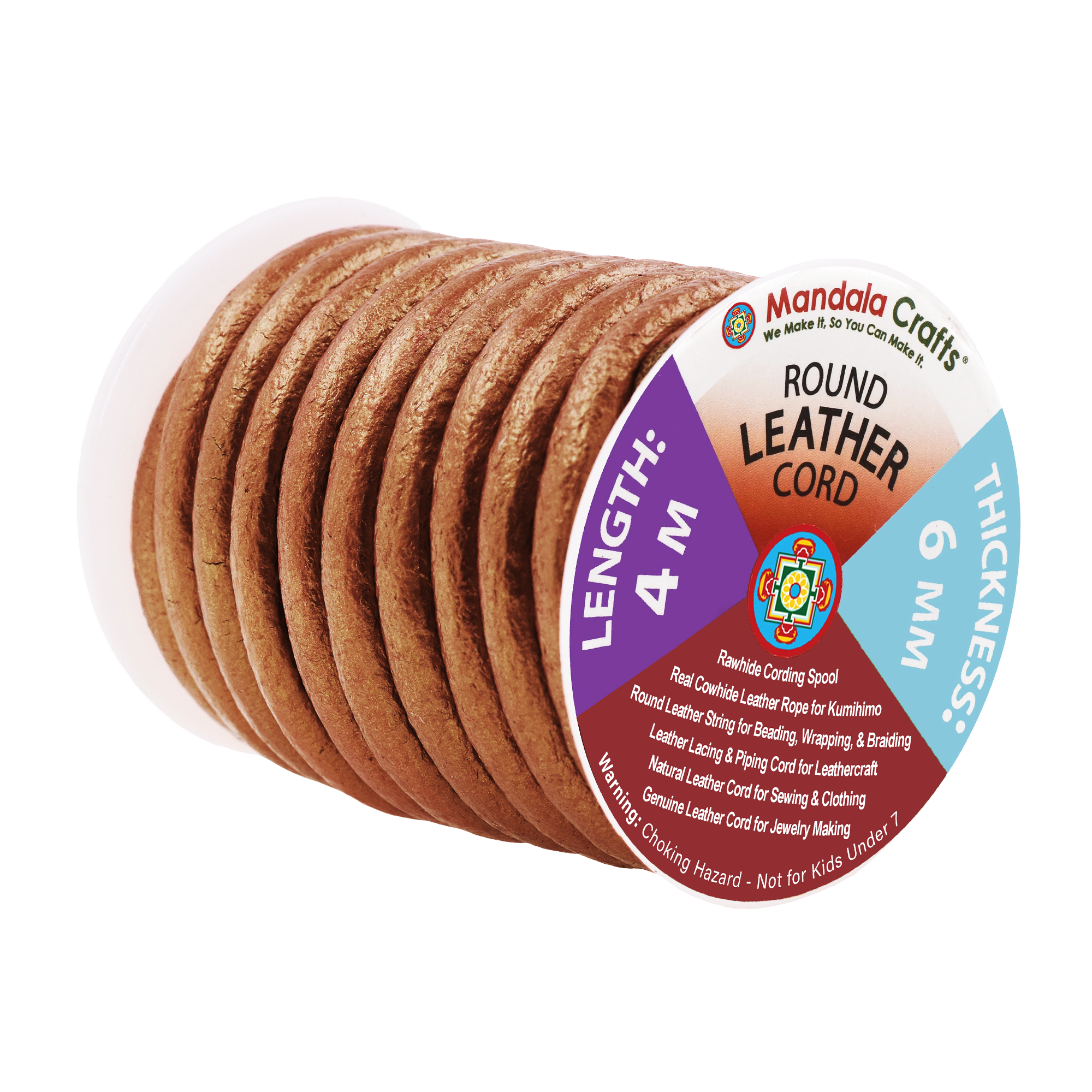 Round Cowhide Genuine Leather String Cord, Natural Rawhide Rope for Jewelry Making, Kumihimo Braiding, Shoelaces