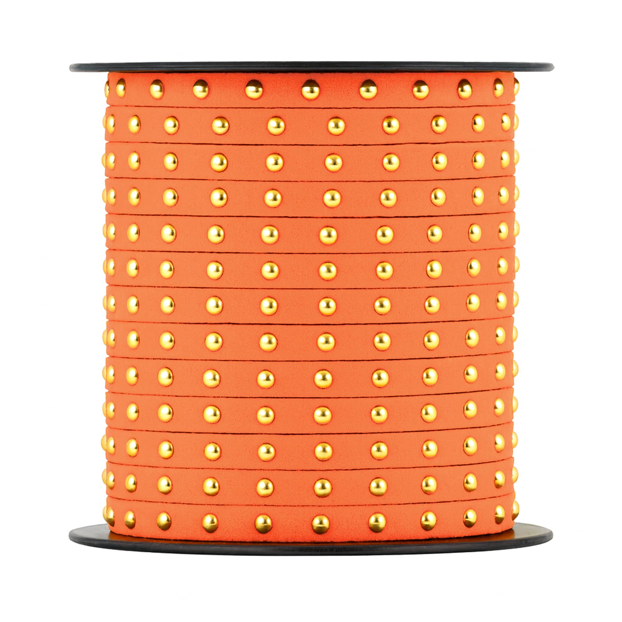 Studded Faux Suede Cord Rope for Jewelry Making - 20 Yards Faux Leather Ribbon - Flat Micro Fiber Leather String Faux Leather Lace with Rivets