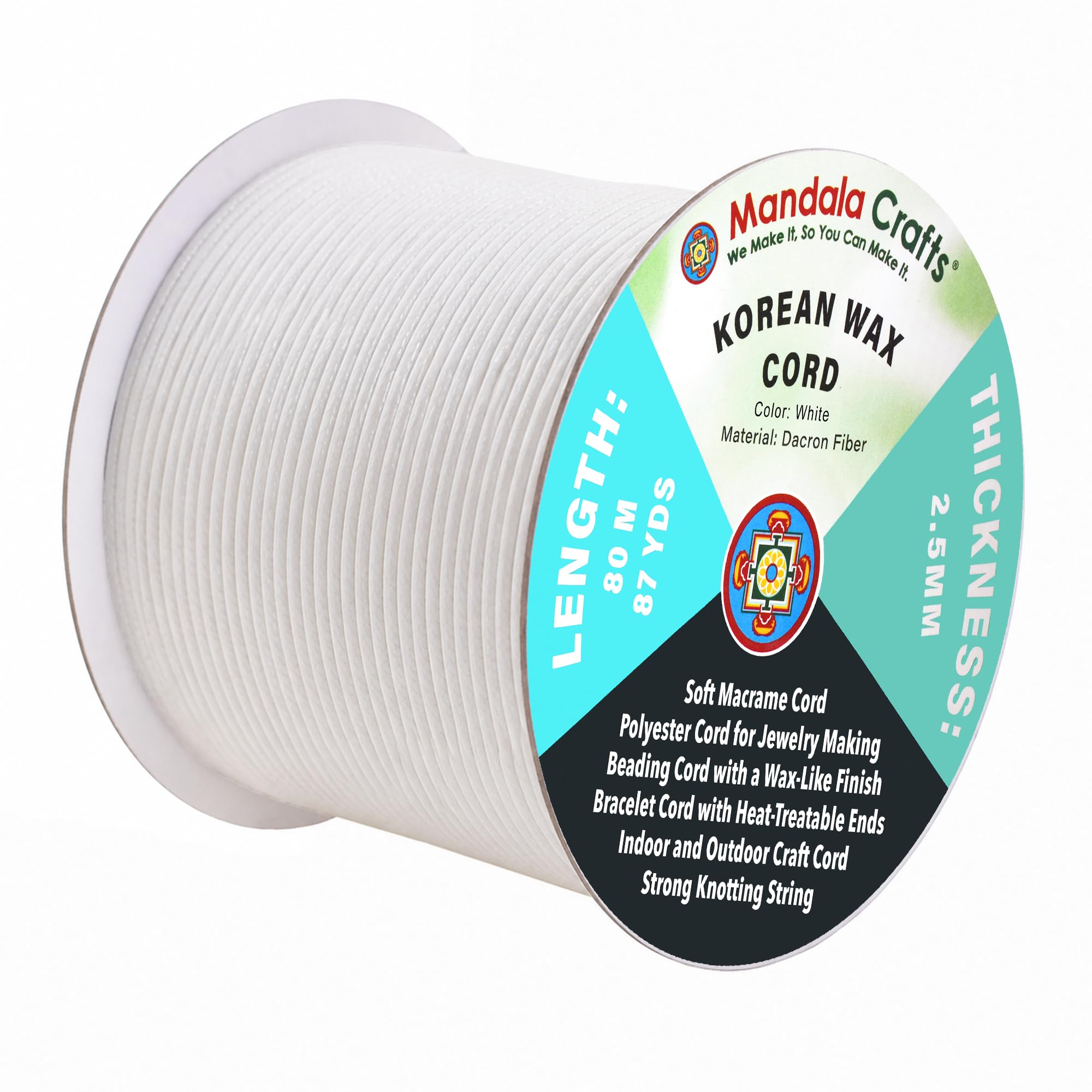 Korean Wax Cord for Jewelry Making | Durable for Outdoor, Polyester Waxed String, for Knotting, Braiding, Macrame, Beading, Necklaces, Earrings, Bracelets
