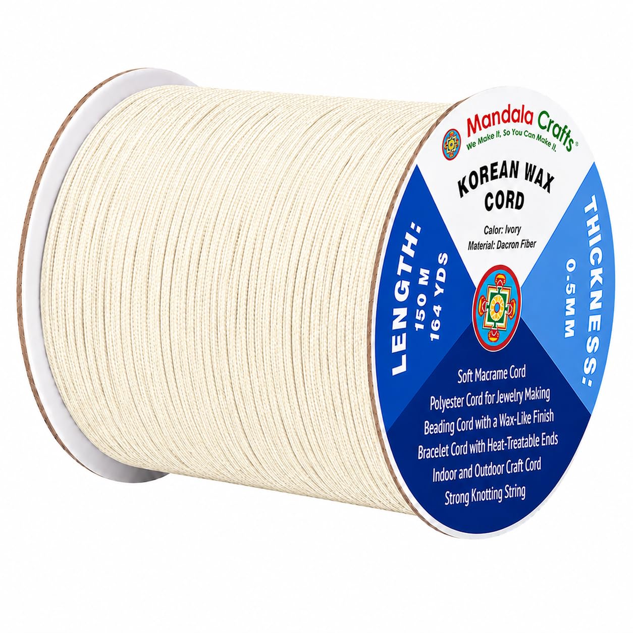 Korean Wax Cord for Jewelry Making | Durable for Outdoor, Polyester Waxed String, for Knotting, Braiding, Macrame, Beading, Necklaces, Earrings, Bracelets