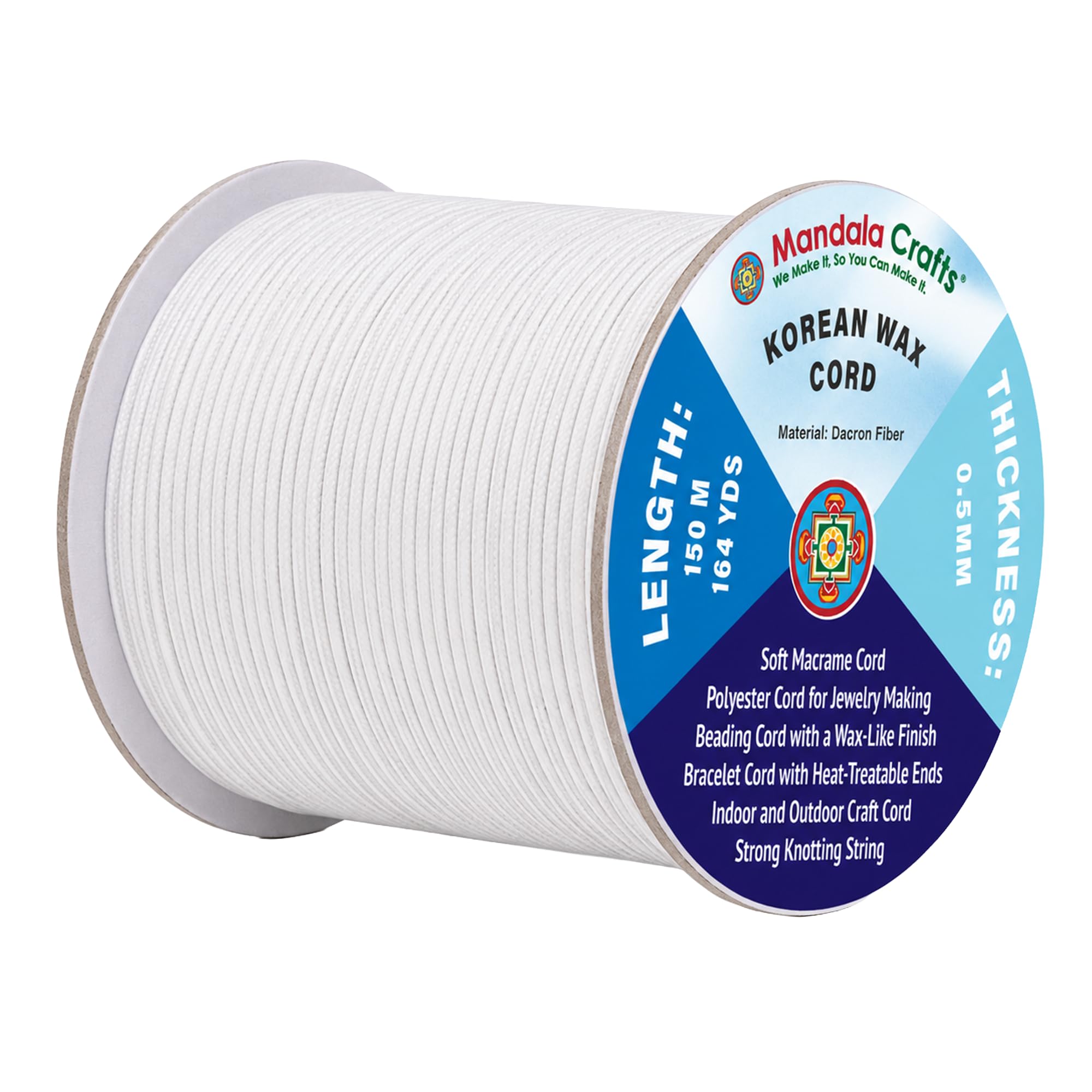Korean Wax Cord for Jewelry Making | Durable for Outdoor, Polyester Waxed String, for Knotting, Braiding, Macrame, Beading, Necklaces, Earrings, Bracelets