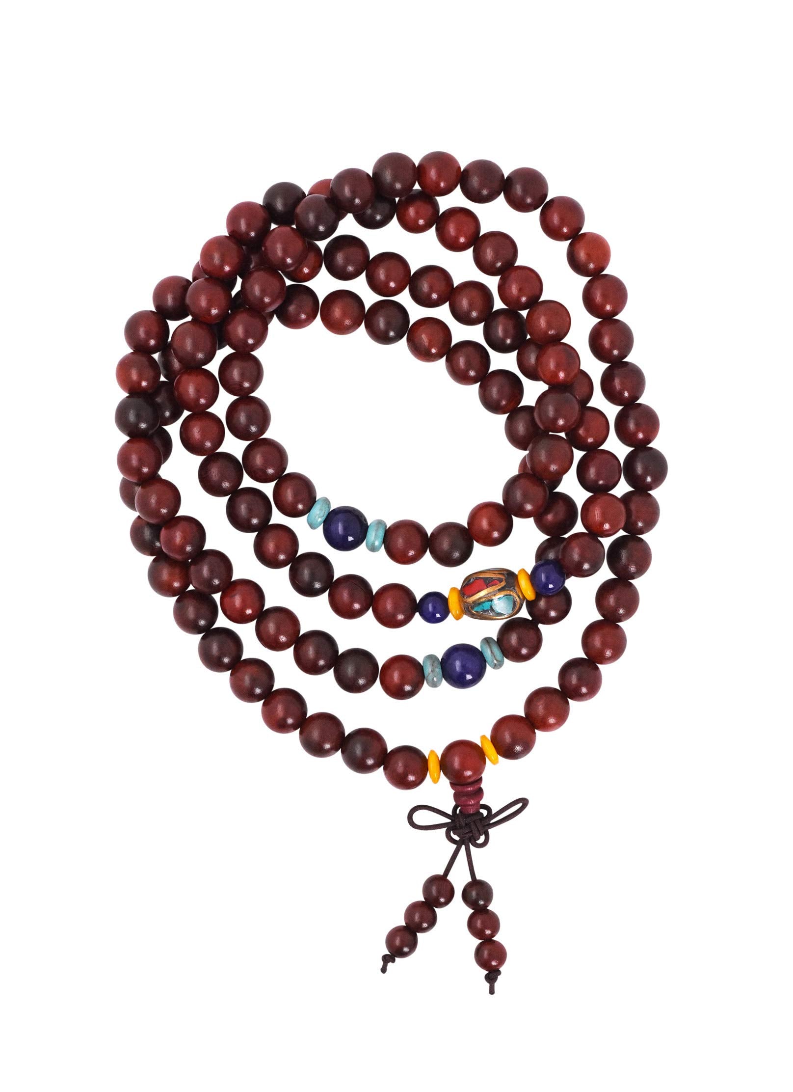 Mandala Crafts Wood Mala Beads Necklace – Japa Mala Beads 108 Necklace – 108 Mala Beads Bracelet Mala Prayer Beads Necklace for Men Women Mala Meditation Beads