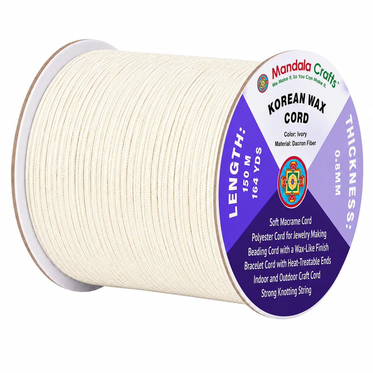 Korean Wax Cord for Jewelry Making | Durable for Outdoor, Polyester Waxed String, for Knotting, Braiding, Macrame, Beading, Necklaces, Earrings, Bracelets