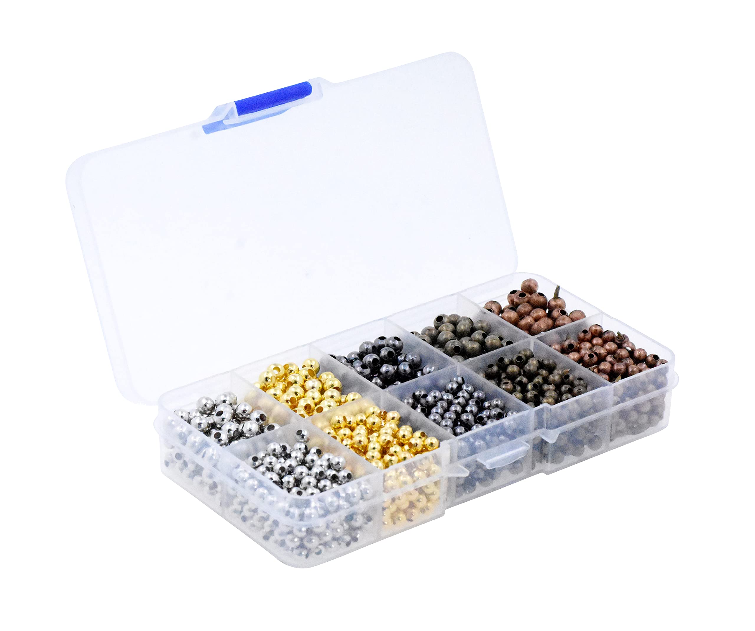 Mandala Craft Metal Spacer Beads for Jewelry Making Bulk Pack - Round Silver Spacer Beads Gold Beads - 4mm 5mm Bead Spacers for Jewelry Making 1500 PCs