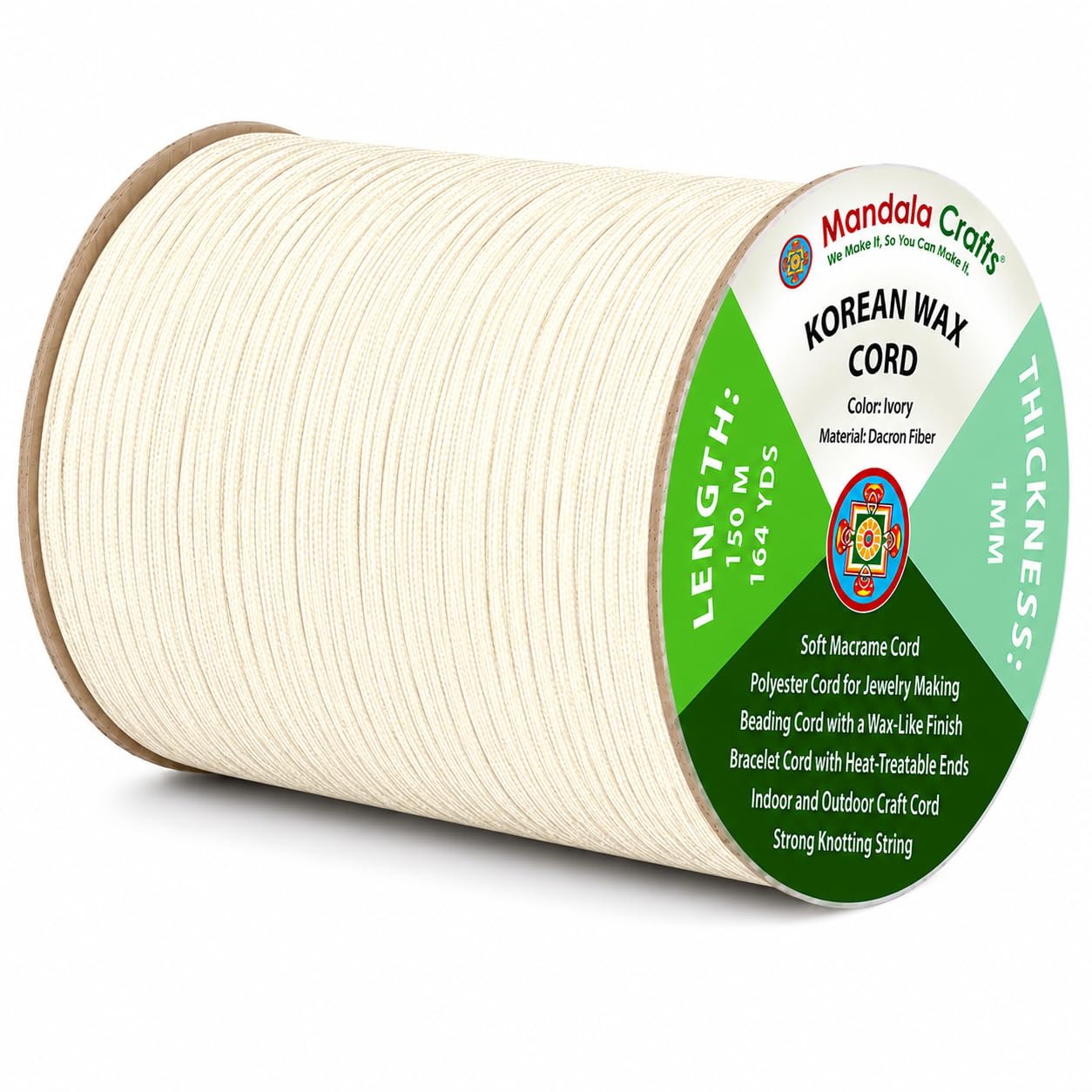 Korean Wax Cord for Jewelry Making | Durable for Outdoor, Polyester Waxed String, for Knotting, Braiding, Macrame, Beading, Necklaces, Earrings, Bracelets