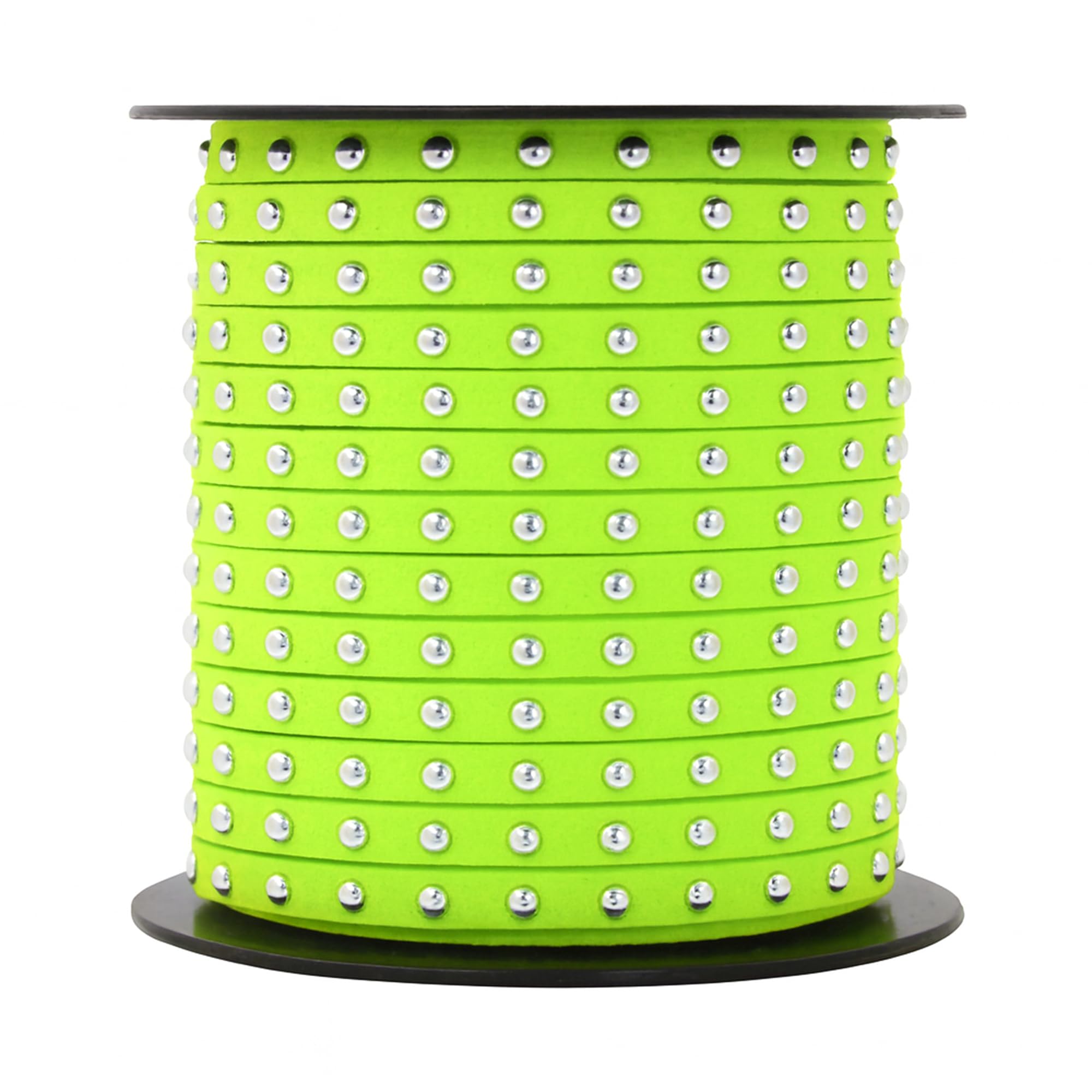 Studded Faux Suede Cord Rope for Jewelry Making - 20 Yards Faux Leather Ribbon - Flat Micro Fiber Leather String Faux Leather Lace with Rivets