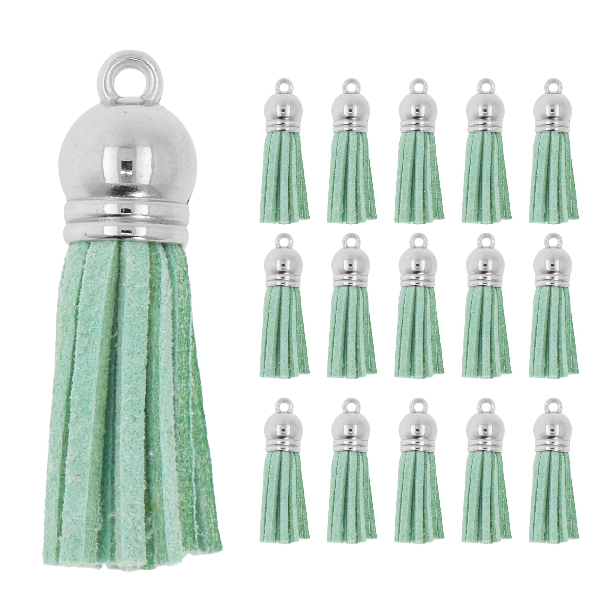 Mandala Crafts Faux Leather Suede Tassel Loop Keychains Jewelry Making