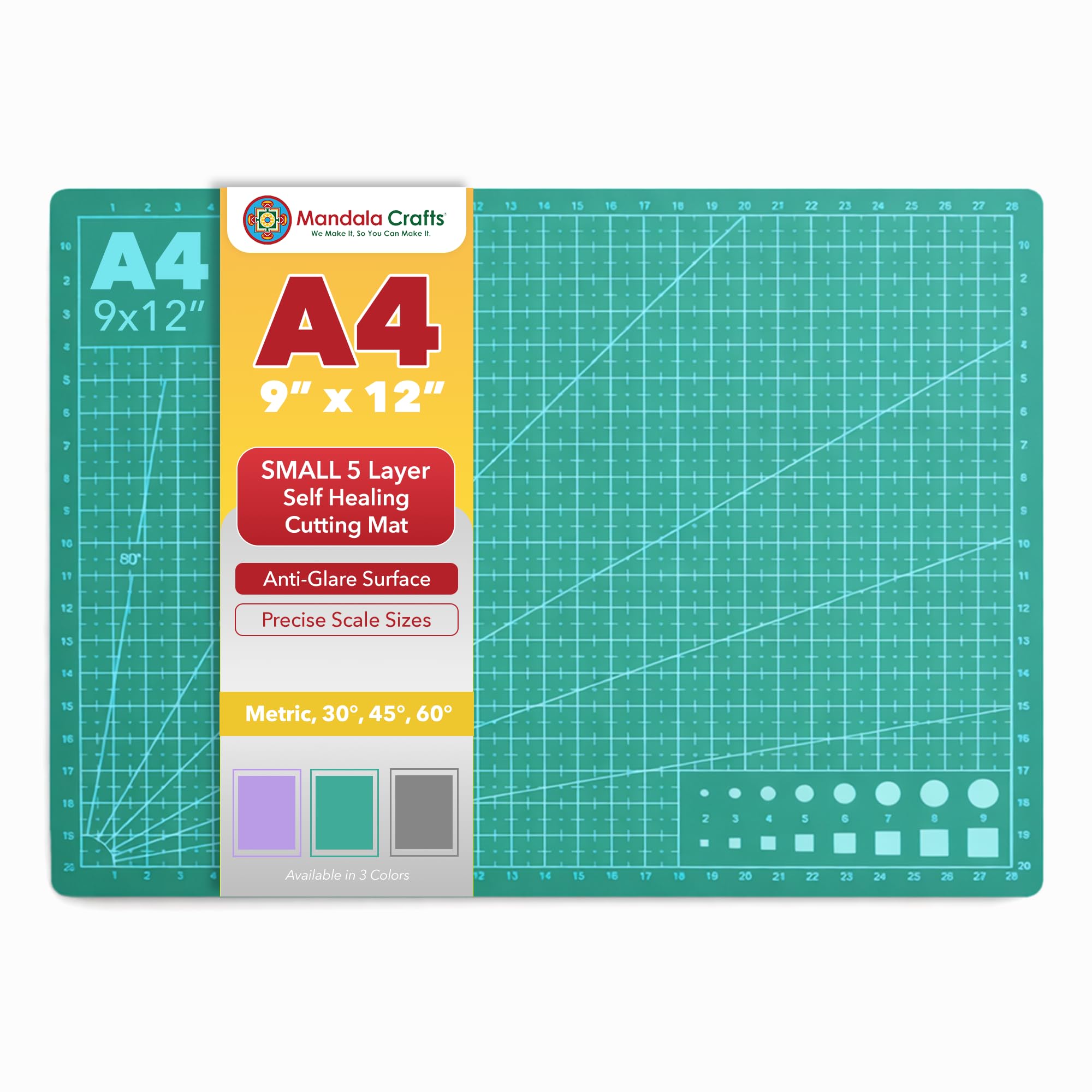 Self-Healing Cutting Mat – Double-Sided 5-Ply Rotary Cutting Board for Sewing, Quilting, Fabric, Leather, Craft, and Scrapbooking