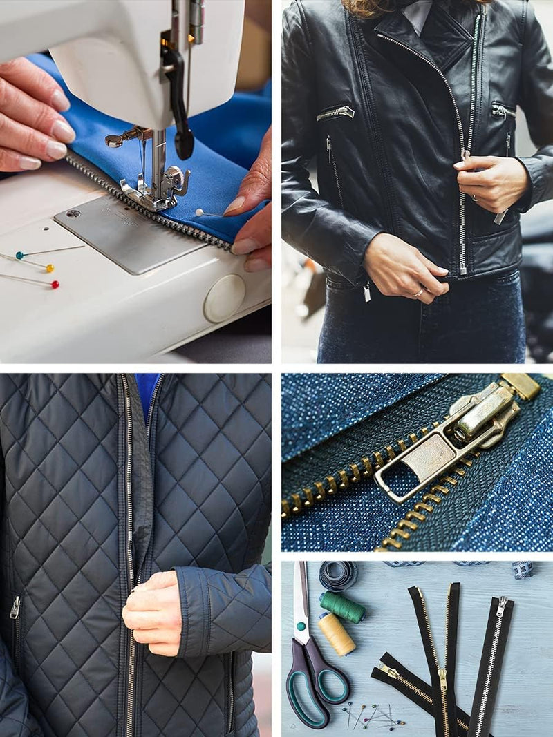 Mandala Crafts Black 28 inch Heavy Duty Zipper - #10 Silver Metal Zipper for Sewing - Separating Jacket Zipper for Coat Zipper Replacement