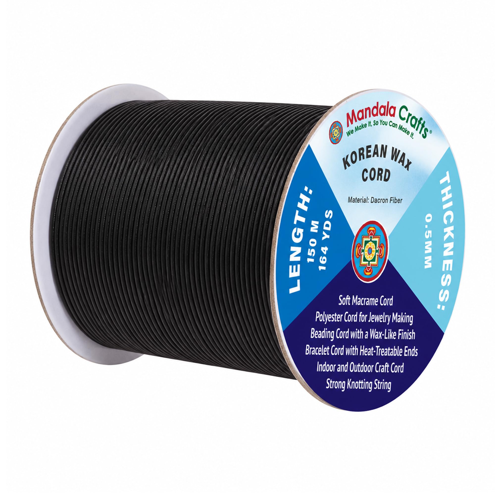 Korean Wax Cord for Jewelry Making | Durable for Outdoor, Polyester Waxed String, for Knotting, Braiding, Macrame, Beading, Necklaces, Earrings, Bracelets