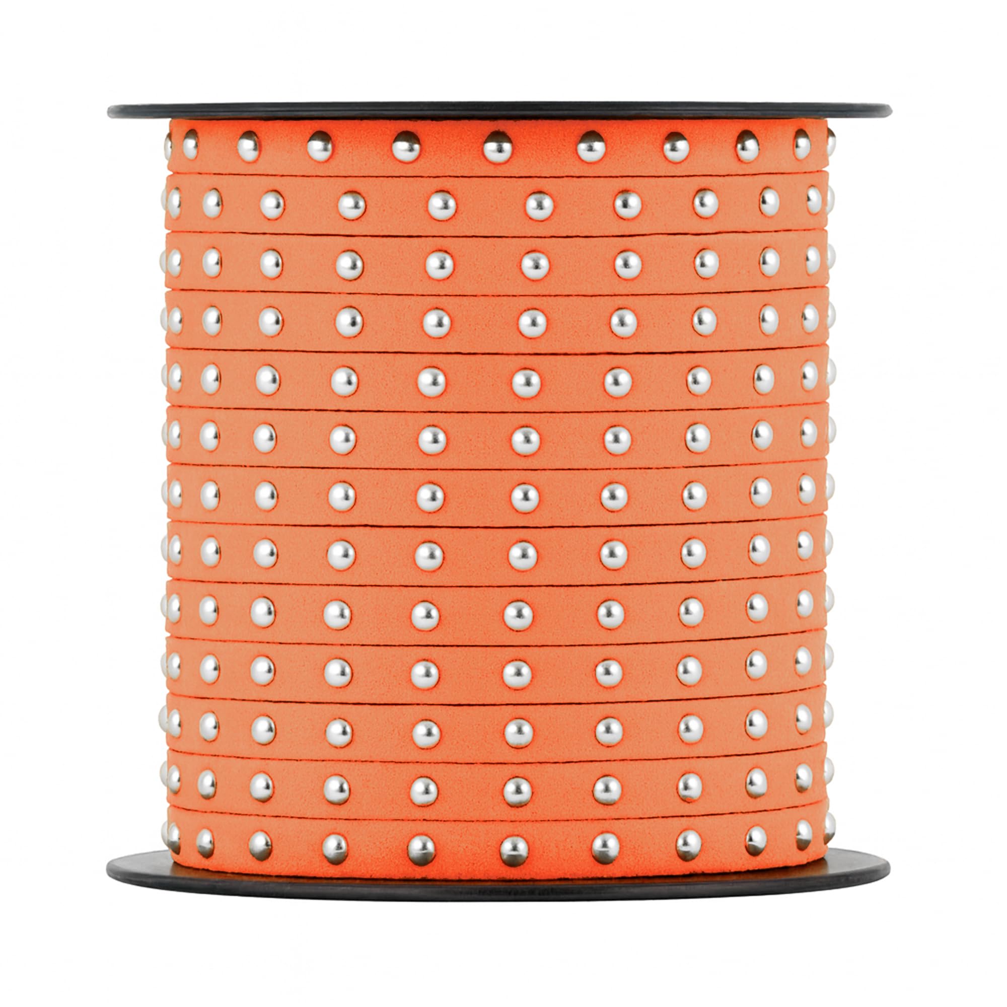 Studded Faux Suede Cord Rope for Jewelry Making - 20 Yards Faux Leather Ribbon - Flat Micro Fiber Leather String Faux Leather Lace with Rivets