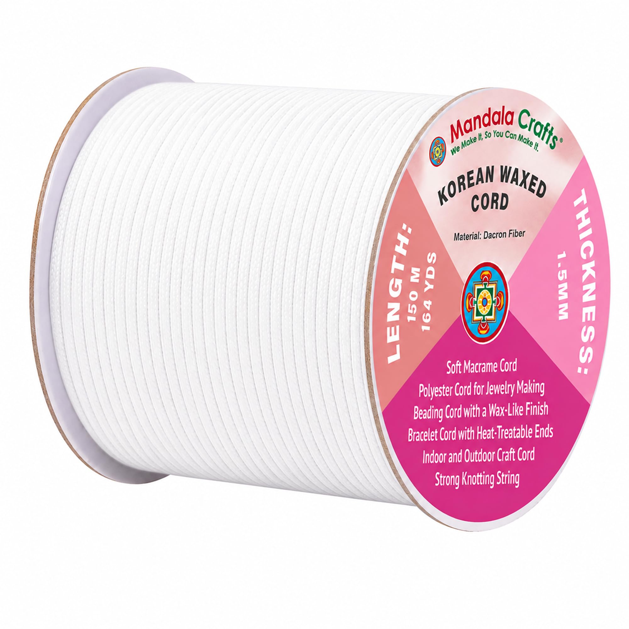 Korean Wax Cord for Jewelry Making | Durable for Outdoor, Polyester Waxed String, for Knotting, Braiding, Macrame, Beading, Necklaces, Earrings, Bracelets