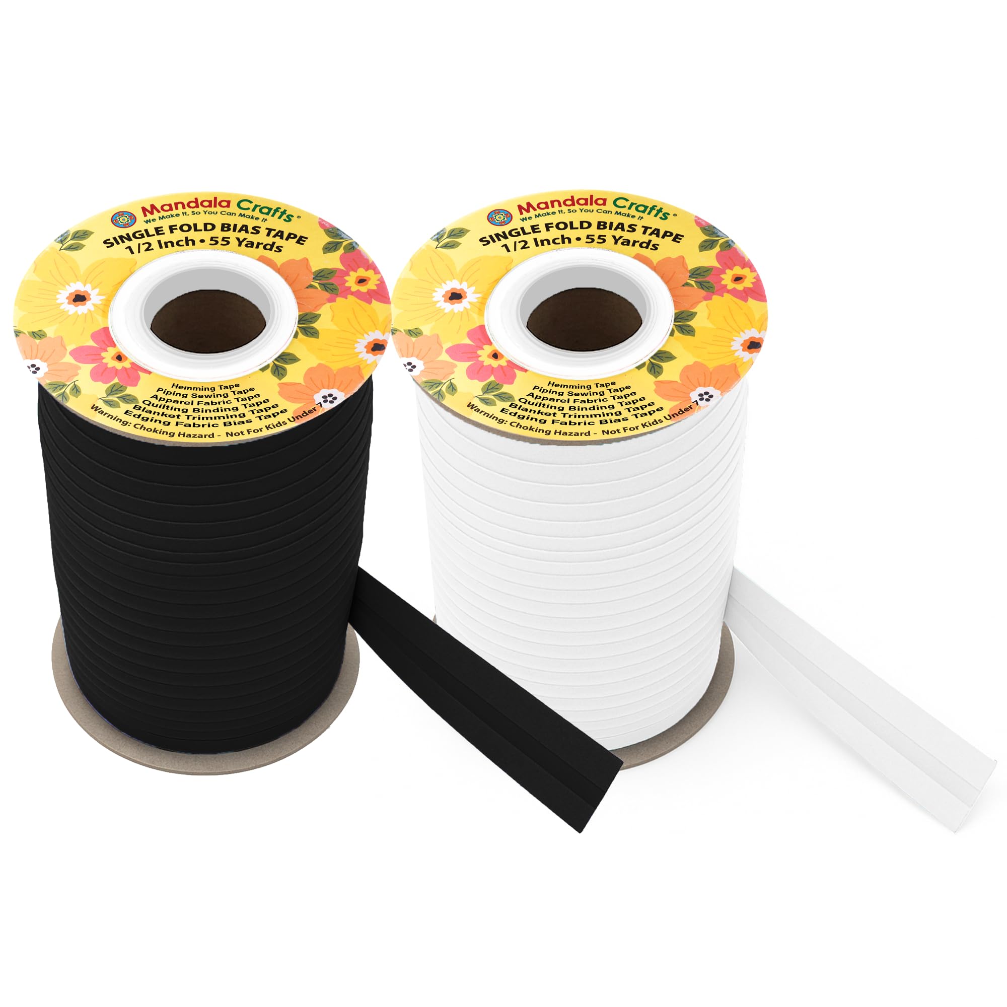 1/2 Inch Fabric Single Fold Bias Tape for Sewing Piping Hemming - 55 Yds Bias Tape Blanket Quilt Bias Binding Tape - Seam Binding Tape