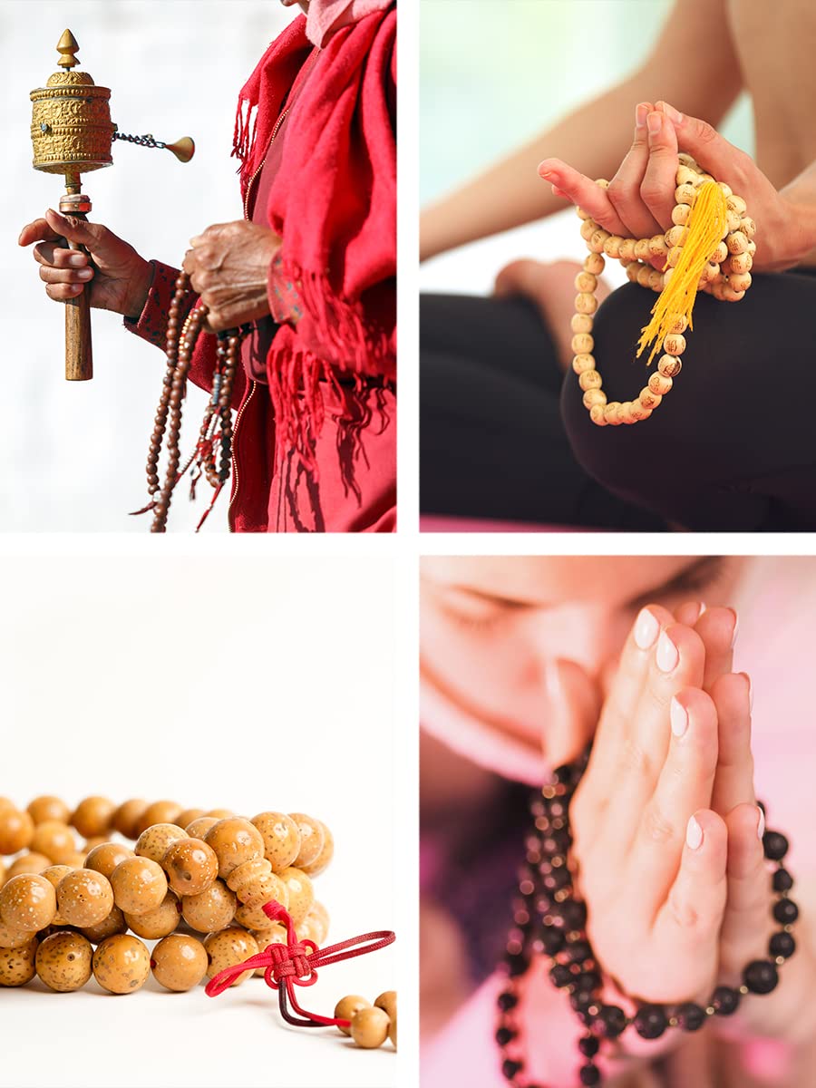 Mandala Crafts Bodhi Seed Beads Mala Beads 108 Buddhist Prayer Beads – Japa Bodhi Seeds Meditation Beads Tibetan Rosary Bodhi Mala Necklace for Men Women Yoga Meditation