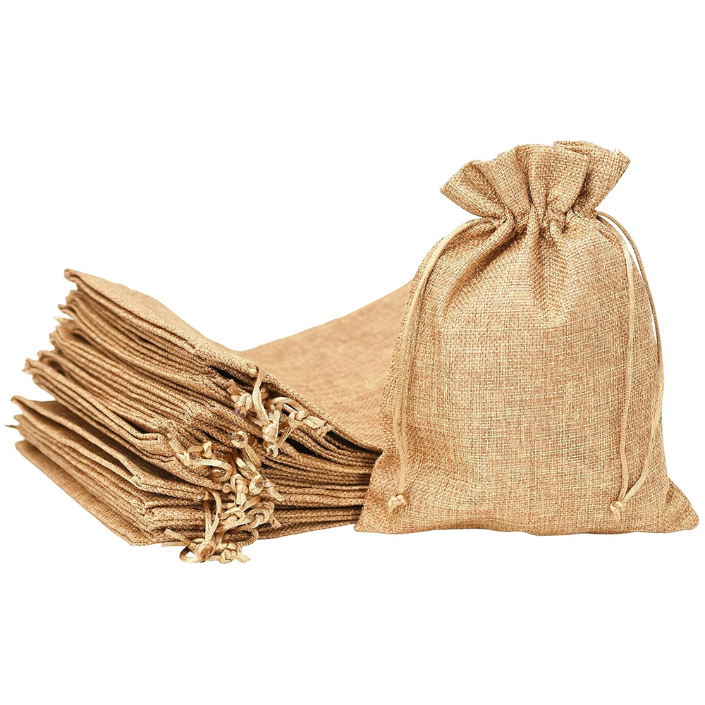 Mandala Crafts Burlap Bags with Drawstring Small Drawstring Pouch Se