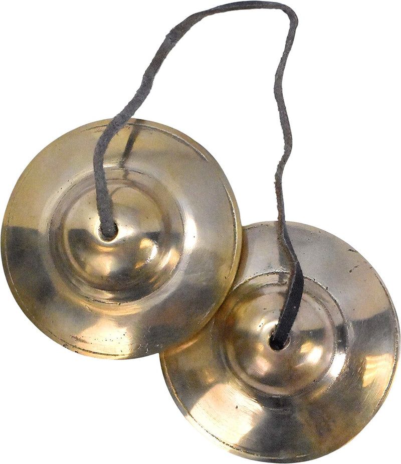 Meditation Bell - Tingsha Cymbals with Straps - Meditation Chime Tibetan Bell for Healing Yoga Meditation in a Box by Mudra Crafts, Plain 2.75 Inches