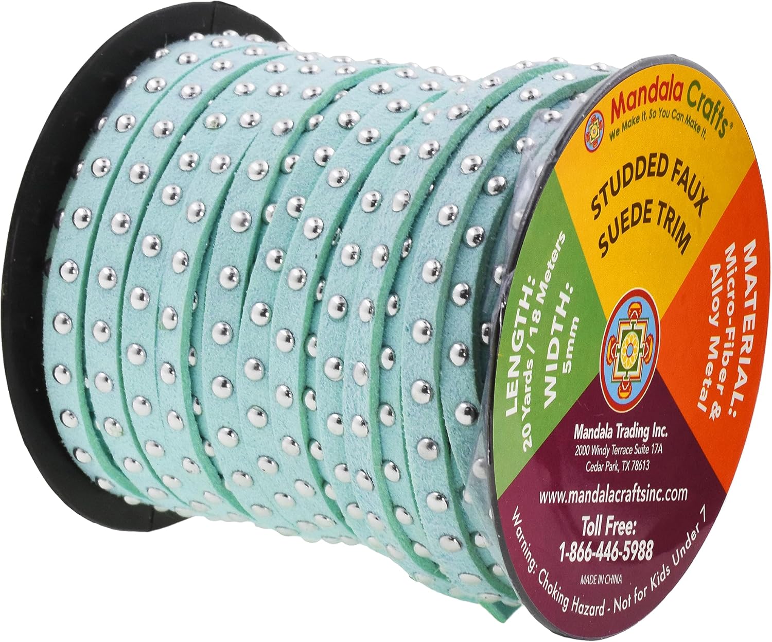 Studded Faux Suede Cord Rope for Jewelry Making - 20 Yards Faux Leather Ribbon - Flat Micro Fiber Leather String Faux Leather Lace with Rivets